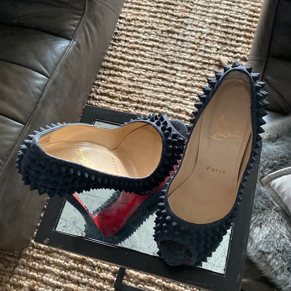 Gently used felt Louboutins 120mm
